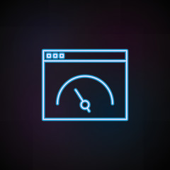 Poster - high speed internet icon in neon style. One of Speed collection icon can be used for UI, UX