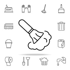 Poster - broom icon. Cleaning icons universal set for web and mobile