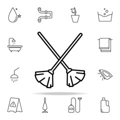 Poster - brooms icon. Cleaning icons universal set for web and mobile