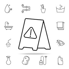 Poster - outdoor sign attention icon. Cleaning icons universal set for web and mobile