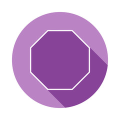 Poster - octagon icon in long shadow style. One of Geometric figures collection icon can be used for UI, UX