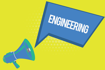 Fototapete - Word writing text Engineering. Business concept for Science concerned with design building use of engines machines.