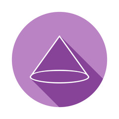 Poster - 3d cone icon in long shadow style. One of Geometric figures collection icon can be used for UI, UX