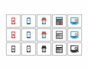 Canvas Print - technology image vector icon logo set