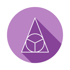 Poster - circle in a triangle icon in long shadow style. One of Geometric figures collection icon can be used for UI, UX