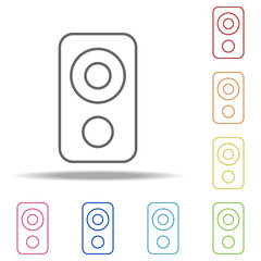 Poster - music speaker icon. Elements of Web in multi colored icons. Simple icon for websites, web design, mobile app, info graphics