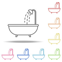 Poster - bath with shower icon. Elements of Web in multi colored icons. Simple icon for websites, web design, mobile app, info graphics