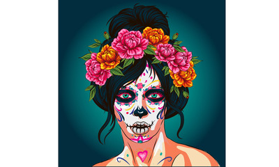 dia de los muertos day of the dead mexican holiday festival vector poster banner and card with, anta