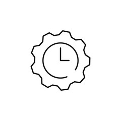 Poster - gear, clock, time icon. Element of business start up icon for mobile concept and web apps. Thin line gear, clock, time icon can be used for web and mobile