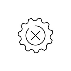 Poster - gear, setting, decline icon. Element of business start up icon for mobile concept and web apps. Thin line gear, setting, decline icon can be used for web and mobile