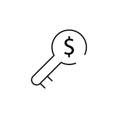 Poster - key, security icon. Element of business start up icon for mobile concept and web apps. Thin line key, security icon can be used for web and mobile