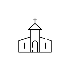 Poster - building, church icon. Element of Christmas for mobile concept and web apps illustration. Thin line icon for website design and development, app development. Premium icon