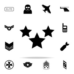 Aufkleber - three stars icon. Army icons universal set for web and mobile