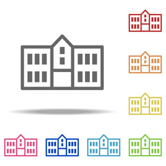 Poster - university icon. Elements of Buildings in multi colored icons. Simple icon for websites, web design, mobile app, info graphics