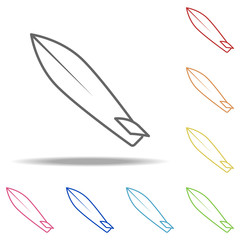 Aufkleber - surfboard icon. Elements of Camping in multi colored icons. Simple icon for websites, web design, mobile app, info graphics
