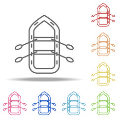 Aufkleber - inflatable boat icon. Elements of Camping in multi colored icons. Simple icon for websites, web design, mobile app, info graphics