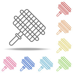 Poster - a grid for a barbecue icon. Elements of Camping in multi colored icons. Simple icon for websites, web design, mobile app, info graphics