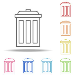 Aufkleber - bin icon. Elements of Camping in multi colored icons. Simple icon for websites, web design, mobile app, info graphics