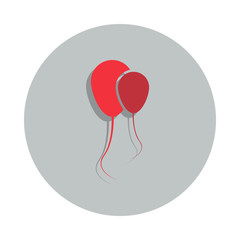 Poster - balloons icon in badge style. One of web collection icon can be used for UI, UX