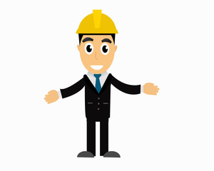 Engineer man construction engineer cartoon vector. 