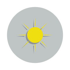 Poster - the sun icon in badge style. one of web collection icon can be used for ui, ux