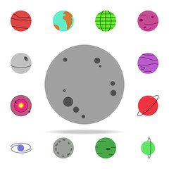 Aufkleber - moon colored icon. Colored Space icons universal set for web and mobile