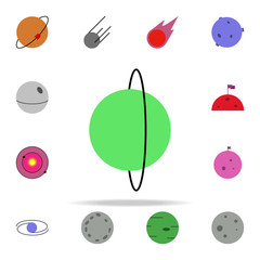 Aufkleber - green planet colored icon. Colored Space icons universal set for web and mobile