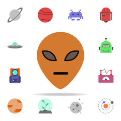 Aufkleber - alien colored icon. Colored Space icons universal set for web and mobile