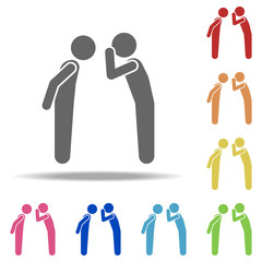 Aufkleber - men are secretive icon. Elements of Conversation in multi colored icons. Simple icon for websites, web design, mobile app, info graphics