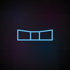 Poster - open box icon in neon style. One of Mobile banking collection icon can be used for UI, UX