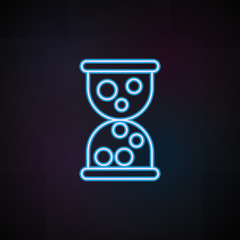 Poster - hourglass icon in neon style. One of Mobile banking collection icon can be used for UI, UX