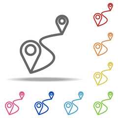 Poster - connection of two pins icon. Elements of Navigation in multi colored icons. Simple icon for websites, web design, mobile app, info graphics