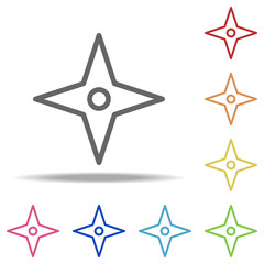 Poster - Four-pointed star icon. Elements of Navigation in multi colored icons. Simple icon for websites, web design, mobile app, info graphics
