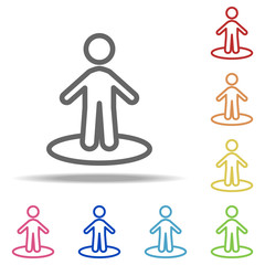 Poster - person in a circle icon. Elements of Navigation in multi colored icons. Simple icon for websites, web design, mobile app, info graphics