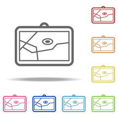 Aufkleber - map in navigator icon. Elements of Navigation in multi colored icons. Simple icon for websites, web design, mobile app, info graphics