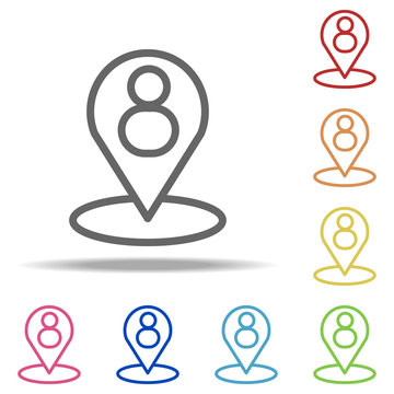 man in pin icon. Elements of Navigation in multi colored icons. Simple icon for websites, web design, mobile app, info graphics