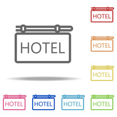 Aufkleber - hotel sign icon. Elements of Navigation in multi colored icons. Simple icon for websites, web design, mobile app, info graphics