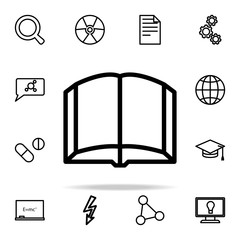 Aufkleber - open book icon. Science icons universal set for web and mobile