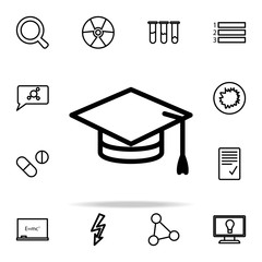 Poster - graduate's cap icon. Science icons universal set for web and mobile