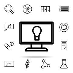 Aufkleber - bulb on the monitor icon. Science icons universal set for web and mobile