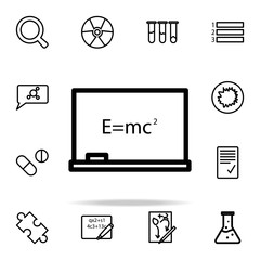 Poster - board with formula icon. Science icons universal set for web and mobile