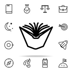 Aufkleber - open book icon. Science icons universal set for web and mobile