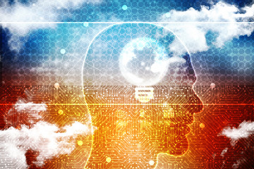Poster - 2d rendering technology background illustration