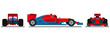 Red Blue Racing Car Vector