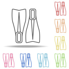 Poster - flippers icon. Elements of Camping in multi colored icons. Simple icon for websites, web design, mobile app, info graphics