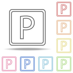 Aufkleber - parking sign icon. Elements of Camping in multi colored icons. Simple icon for websites, web design, mobile app, info graphics