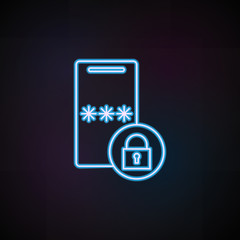 Aufkleber - code on the smart phone icon in neon style. One of Mobile banking collection icon can be used for UI, UX
