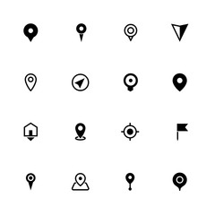 Map location icon set, pointers symbols, ideal for website design, vector illustration graphic