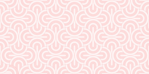 Aufkleber - Background pattern seamless modern abstract sweet pink round rectangle circle and line vector design.