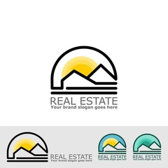 Sticker - real estate line with sun